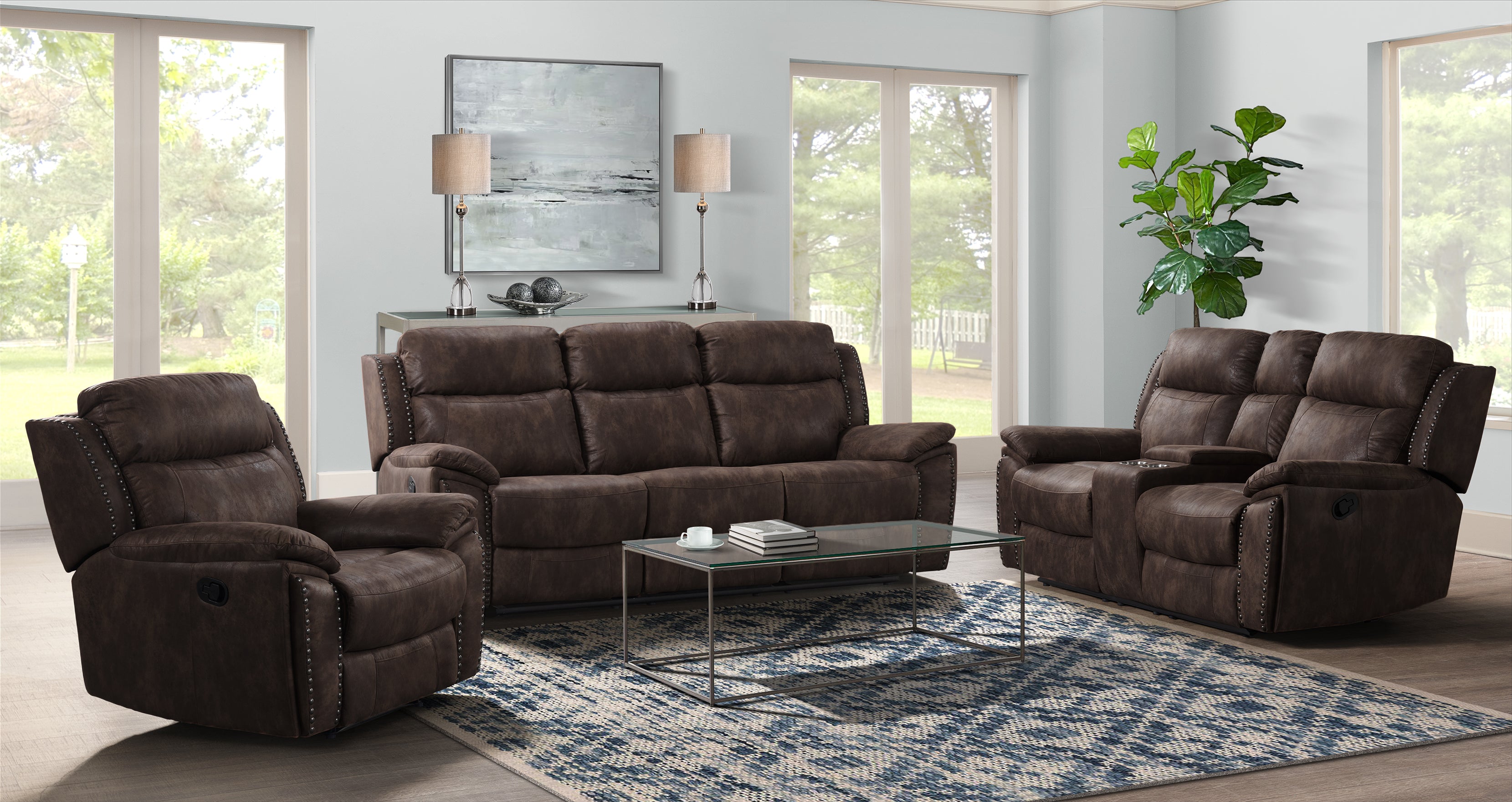 Apache Glider Motion Recliner In Sierra Chocolate ASY Furniture