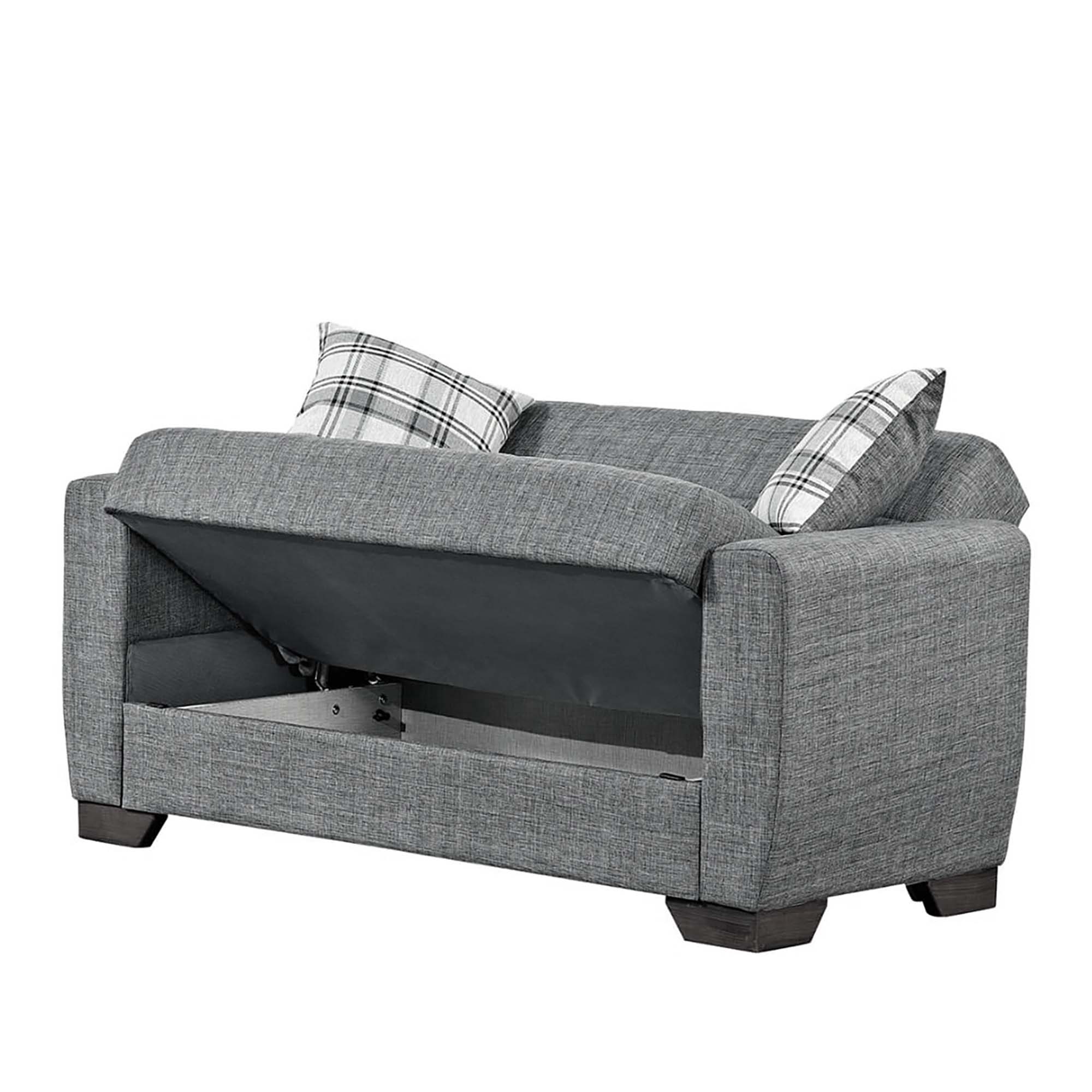 Barato Fabric Upholstery Convertible Love Seat with Storage