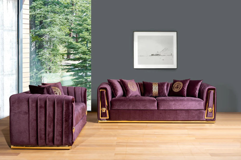 Royal 2-Piece Velvet Living Room Set - ASY Furniture
